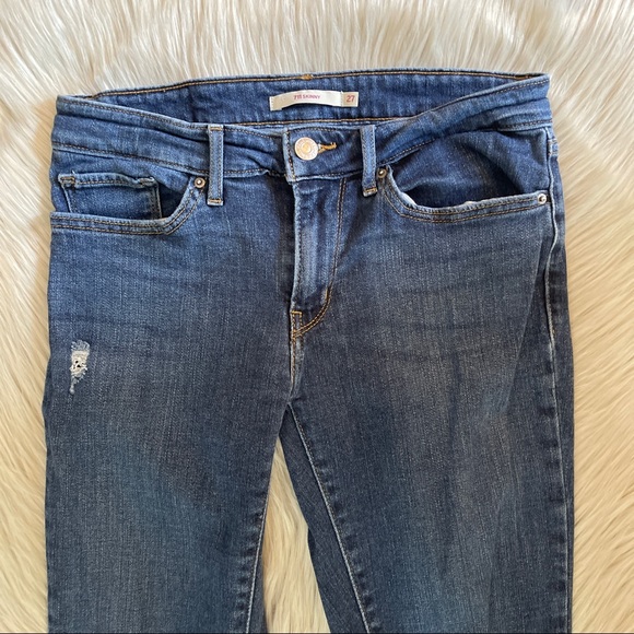 ❤️Levi’s❤️ Distressed Medium Wash Jeans Size 27 - Picture 9 of 13